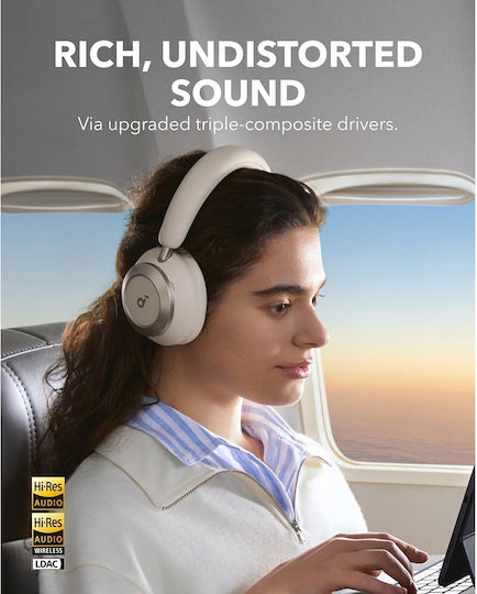 Anker Soundcore Space One Pro Wireless / Wired On Ear Headphones with 60 hours of Operation and Quick Charge White