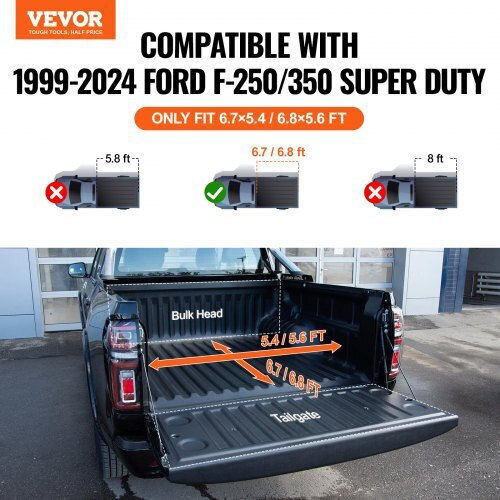 Vevor Tri-fold Tonneau Cover Ford F-250/F-350 1999-2024 Zdskchbxgzdsl0xpsv9