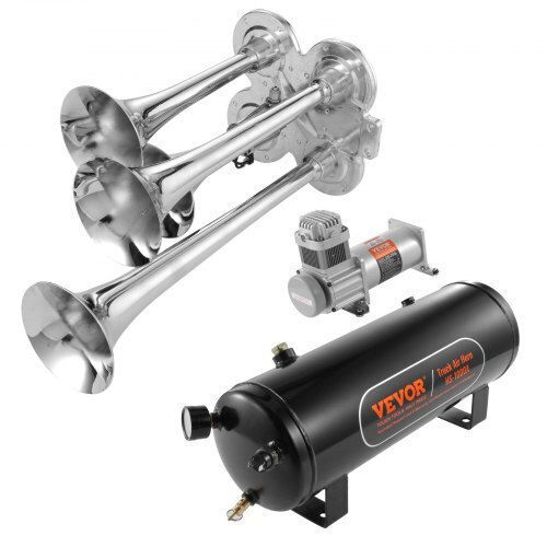 Vevor Train Horn Set 4 Trumpets Air Compressor 160 Psi Tank 2.6 Gal Qlbycqgtz12vb362gv9