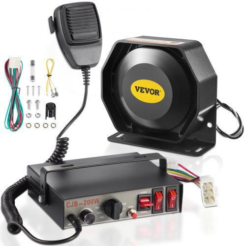 Sirena Poliție Vevor 200W 9-Tonuri Microfon Comutatoare Lumini Mașini Camioane de Pompieri Hhq200w9sdcz00001v0
