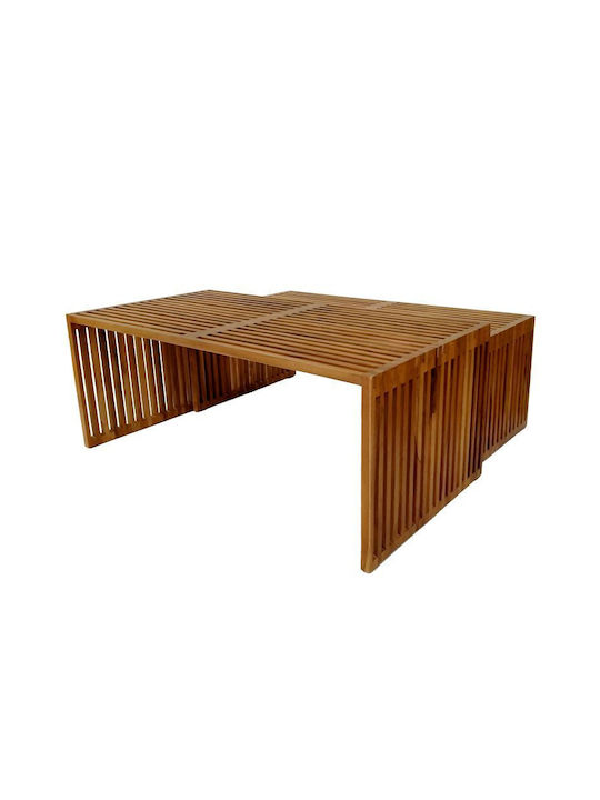 Coffee Table Tinnie from Solid Wood Natural Shade L117xW61xH47cm.