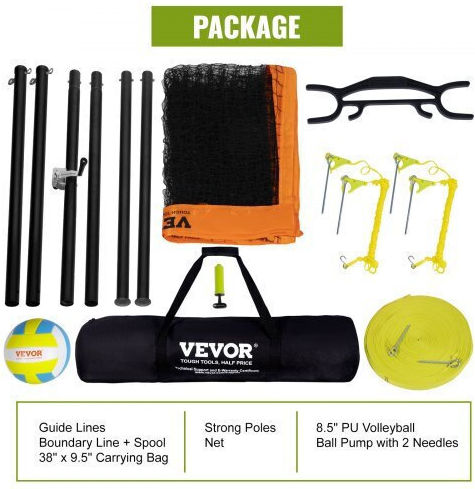Vevor Portable Volleyball System for Outdoor Spaces Pqwtz323yclgry89qv0