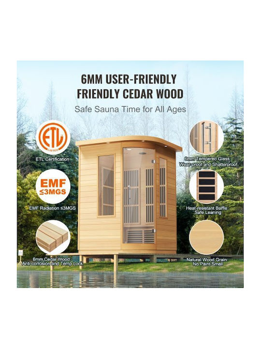 Vevor Indoor Infrared Sauna for 2 Persons L137.6xD137.6xH190cm