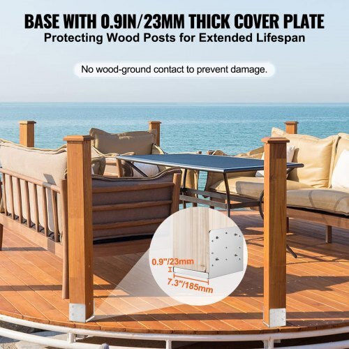Vevor Basis für Gartenpergola aus Stahl 20.32x20.32cm 4Stück