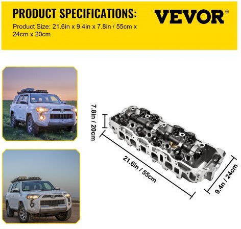 Cylinder Head Vevor Toyota 4 Runner Pickup 2.4L 85-95 Ft22rggzc00000001v0