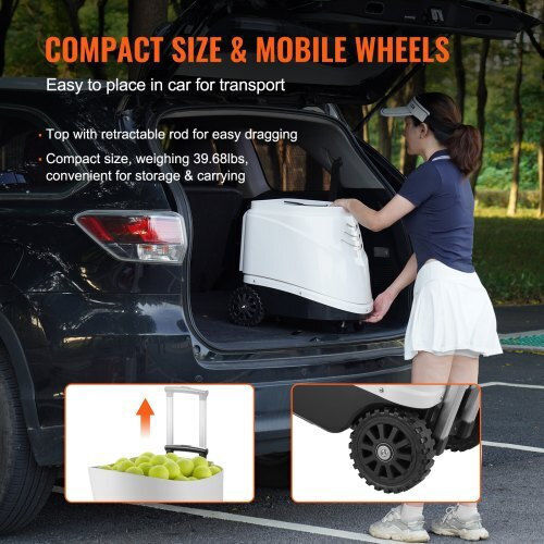 Portable Automatic Tennis Ball Launcher Machine Vevor Training Wqfqjyx06jcksgf84v2