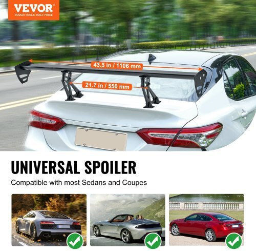 Adjustable Car Spoiler Vevor Gt 43.3'' Tyxwylhjlhjd8zq27v0