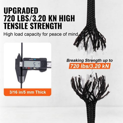 Vevor HCCLSNL316INDUEVBV0 Climbing Rope Black