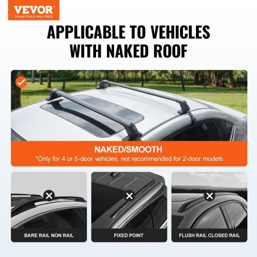 Vevor Universal Roof Bar Vehicles Without Rails Aluminum Lock Hgjtykllcdklot0k8v0