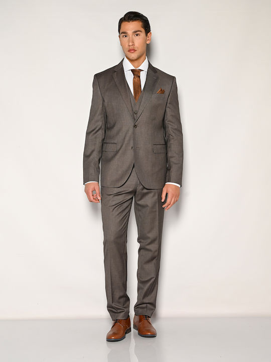 Sogo Men's Suit Brown