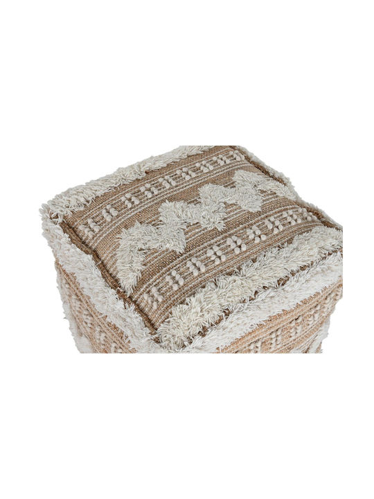 Footstool Home Esprit White Brown 59 X 59 X 59 Cm