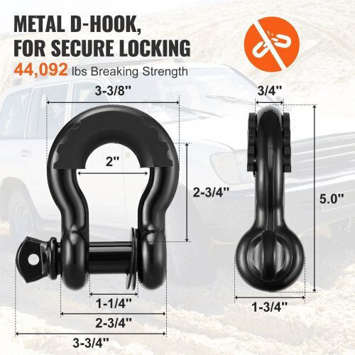 Vevor Off-road Recovery Kit Strap 30,000 Lbs Shackles 44,092 Lbs ATV Jeep Trucks Jpjygjb5j0005fpt8v0