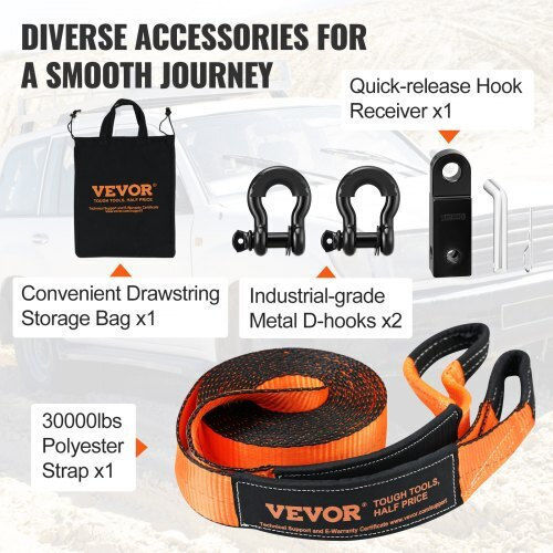 Vevor Off-road Recovery Kit Strap 30,000 Lbs Shackles 44,092 Lbs ATV Jeep Trucks Jpjygjb5j0005fpt8v0