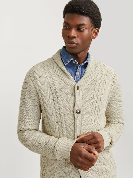 Jack & Jones Men's Knitted Cardigan White