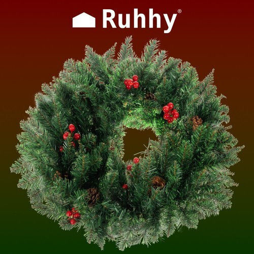 Ruhhy Weihnachtsdekoration Kunststoff Kranz mit Durchmesser 60cm.