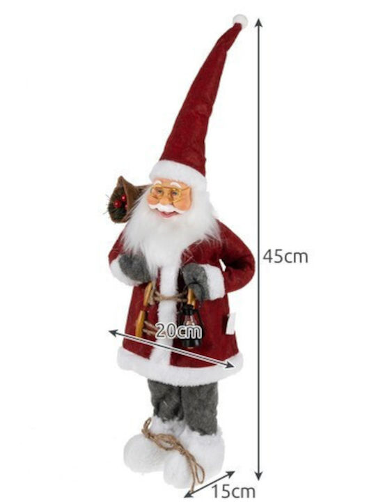 Decorativ Moș Crăciun Gri din Plastic 45x20x15cm.