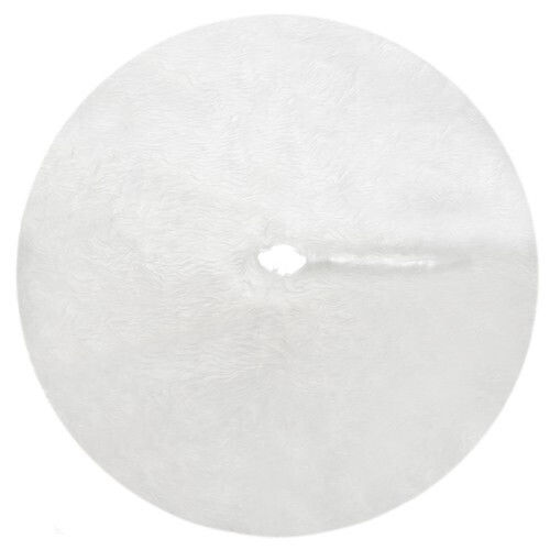 Christmas Tree Skirt Polyester ''Tree'' White with Furry Texture D90cm.