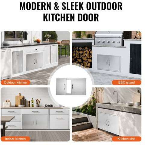 BBQ Door Vevor 863x482 mm Double Stainless Steel Outdoor Kitchen Smmbscjmys34xoa2hv0