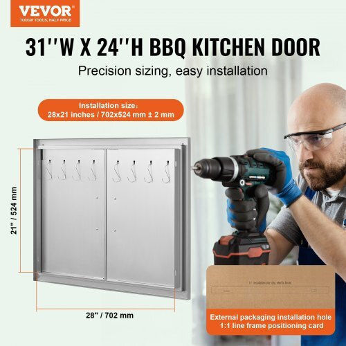 Πόρτα Bbq Vevor 787x609 Mm Ανοξείδωτη Διπλή Εξωτερική Κουζίνα Smmbscjmys31ipp30v0