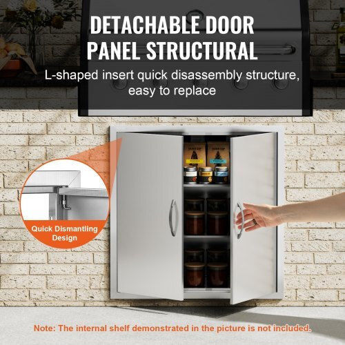 Vevor BBQ Door 790x790mm Stainless Steel Double Outdoor Kitchen Door Smmbscjmys311k36zv0