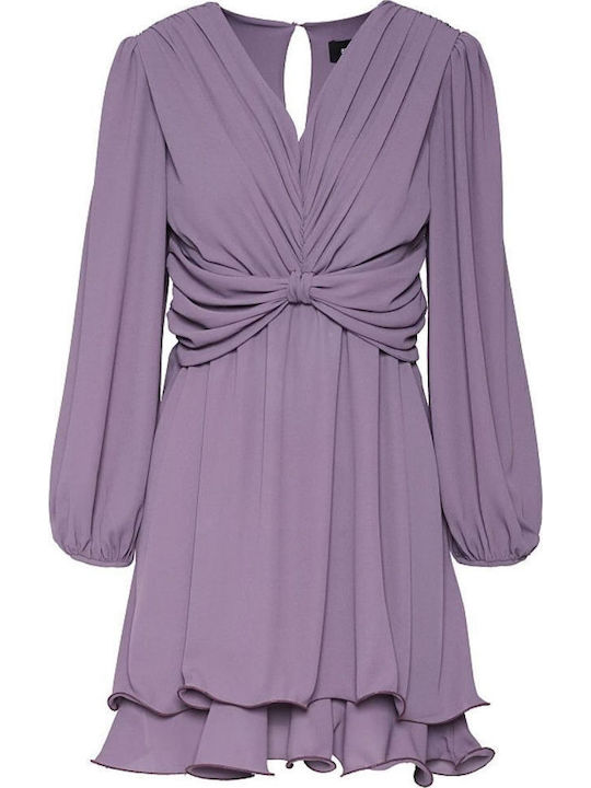 Mini Abendkleid mit Rüschen Amethyst Purple