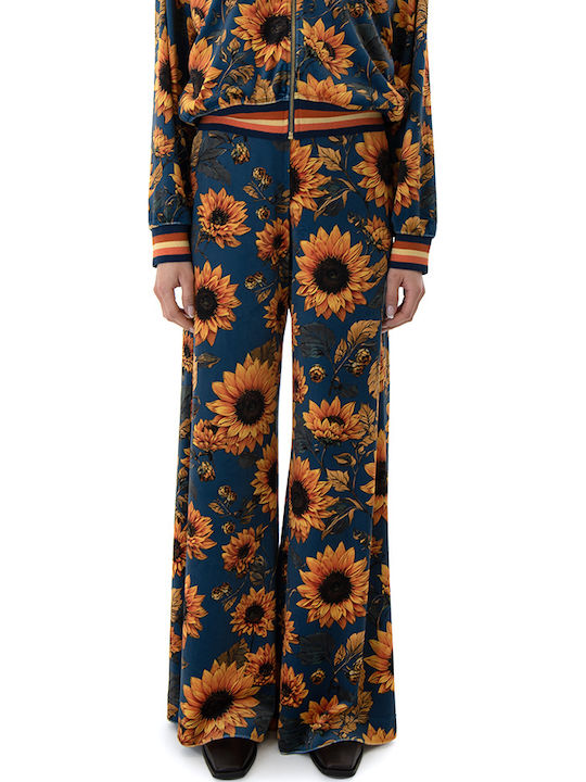 C. Manolo Women's Fabric Trousers Straight Yellow, Blue, Orange C. Manolo Women's Fabric Trousers Straight Yellow, Blue, Orange