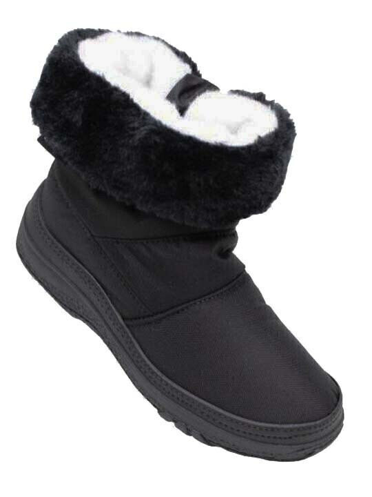 Short Women's Wellies with Fur Black