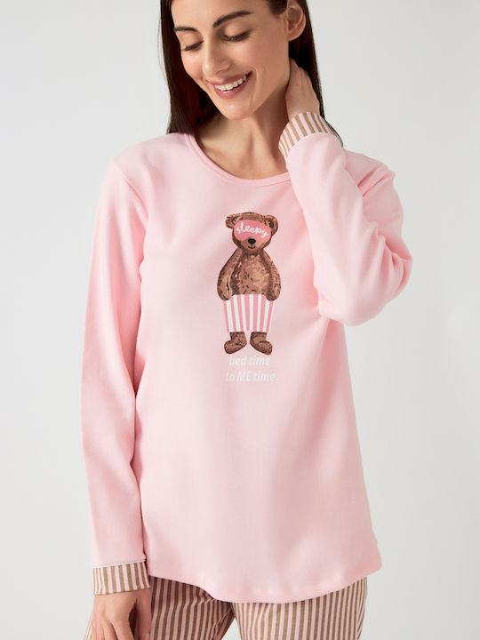 Minerva Winter Women's Pyjama Set Cotton Pink