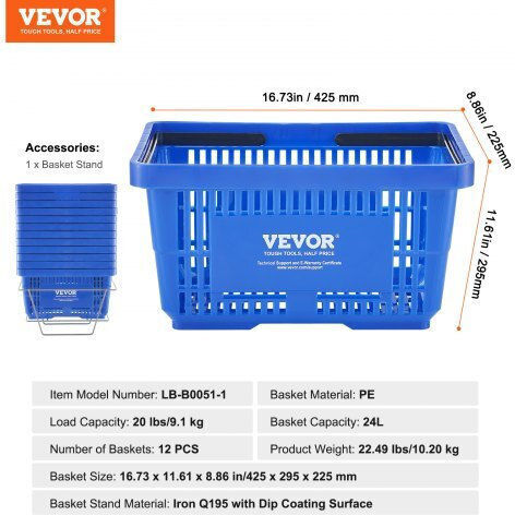 Vevor Καλάθι Μπλε