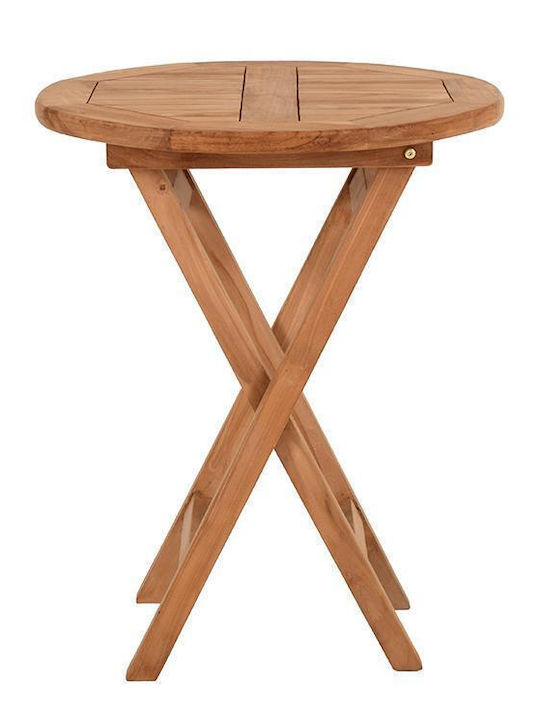 Garten- und Terrassentisch für Kleine Außenbereiche aus Teak Zusammenklappbar Winston Natürlich 80x80x75cm