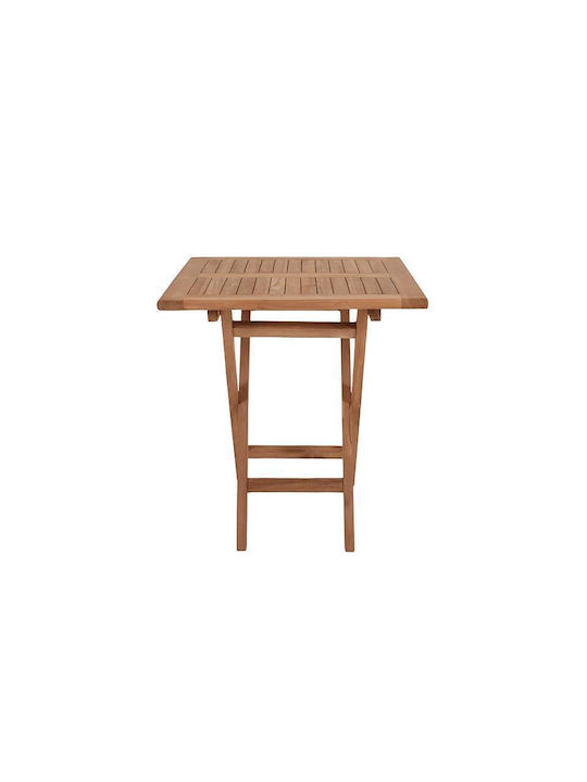 Sitting Room Table for Small Outdoor Spaces from Teak Foldable Winston Natural 80x80x75cm