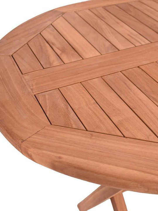 Garten- und Terrassentisch für Kleine Außenbereiche aus Teak Zusammenklappbar Winston Natürlich 80x80x75cm