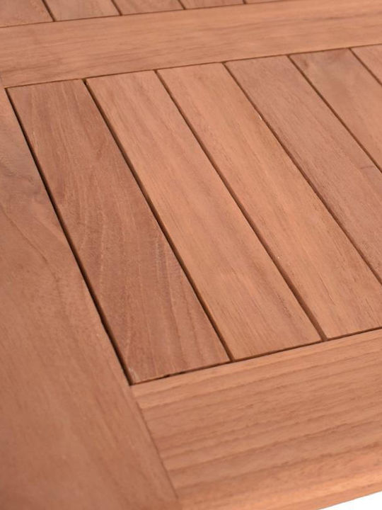 Garten- und Terrassentisch für Kleine Außenbereiche aus Teak Zusammenklappbar Winston Natürliche 70x70x75cm