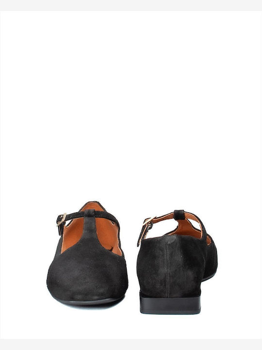 Lederne Damen Ballerinas in Schwarz Farbe