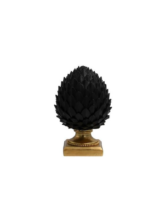 Tabletop Decorative Polyresin Fylliana Pineapple Black-Gold Color 14x21cm 281-224-009