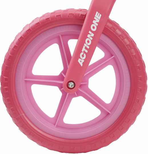 Bicicletă de echilibru pentru copii Action One Spiky 12 inch roz