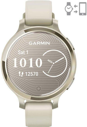 Garmin Lily 2 Active Aluminium 38mm Waterproof Smartwatch with Heart Rate Monitor Gold/Bone