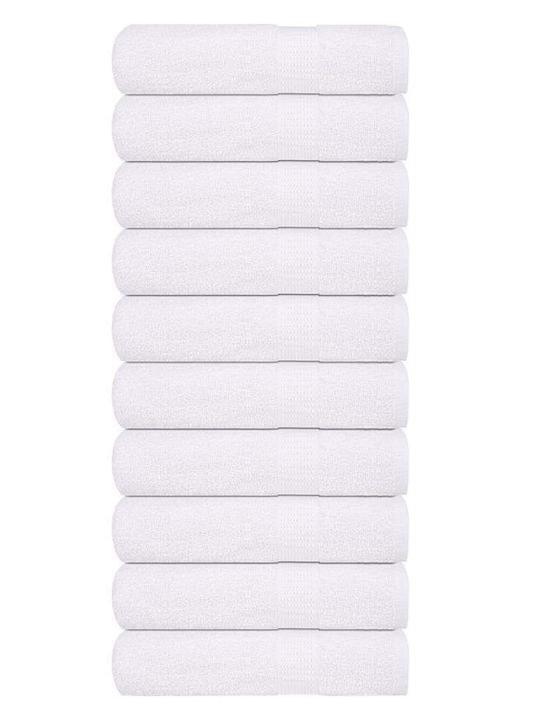 vidaXL 10pc Bath Towel Set 70x140cm. White