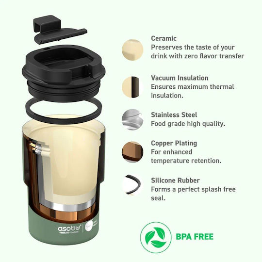 Asobu Ποτήρι Θερμός 360ml Πράσινο
