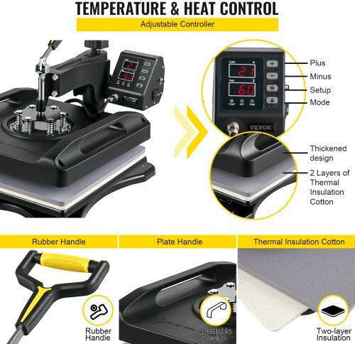 Vevor 15x15 8 in 1 Black Heat Transfer Machine Tjbyxkhsp80385kiqv2