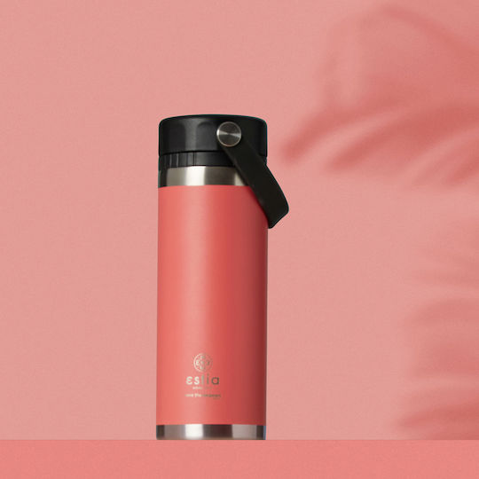 Estia Travel Chug Save the Aegean Μπουκάλι Θερμός Ανοξείδωτο BPA Free 500ml Fusion Coral