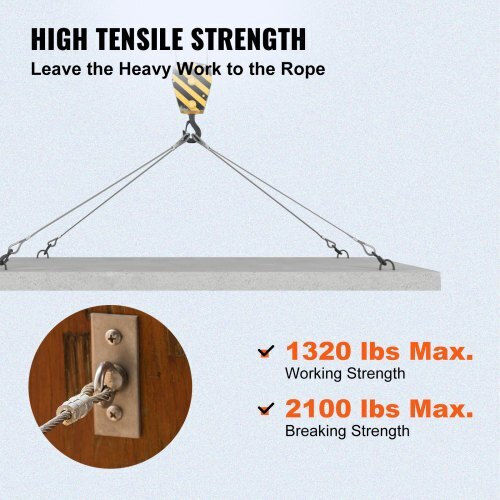 Vevor Stainless Steel Cable T316 3.2mm 300m 11.14kn Railing 316bxggss300m0001v0
