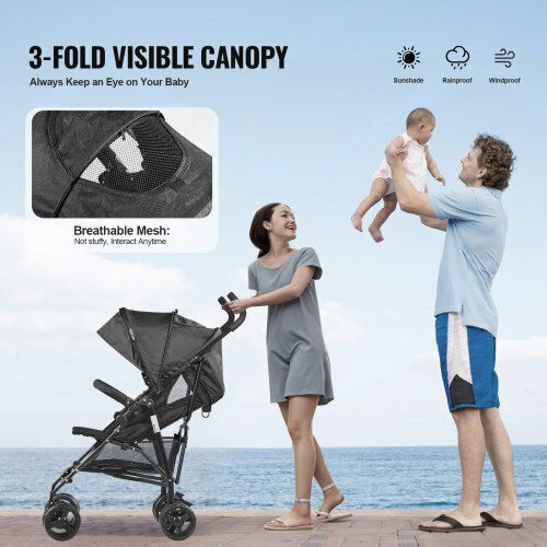 Vevor Umbrella Stroller Black 14.97kg