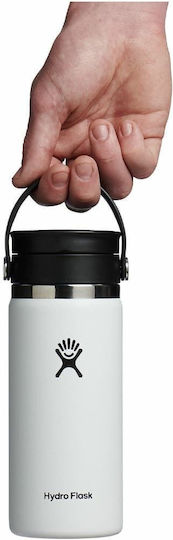 Hydro Flask Coffee Flex Sip Lid Ποτήρι Θερμός Ανοξείδωτο BPA Free 473ml Λευκό με Θηλιά