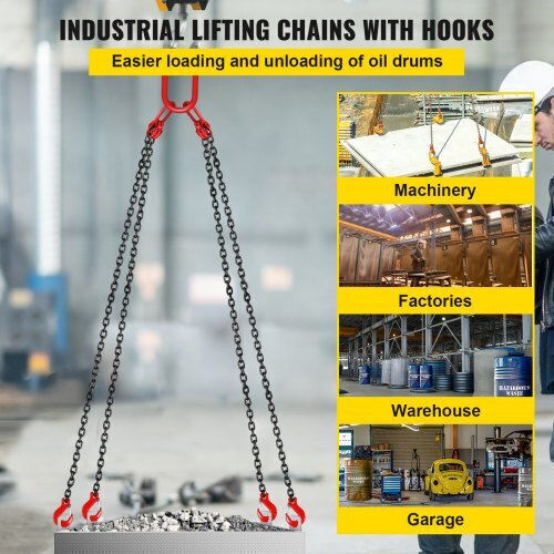 Vevor Lifting Chain 10ft 5/16" 5 Ton 4 Hooks 3msglt00000000001v0