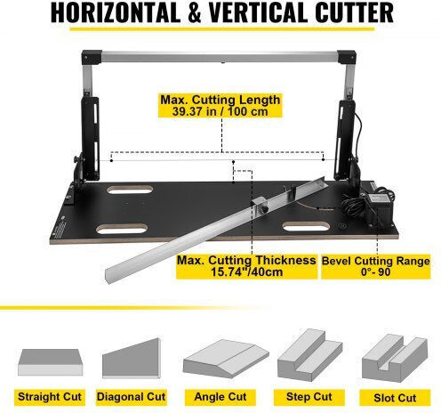Vevor Tabletop Foam Cutter 42 cm Max Cutting Thickness 112 cm Max Cutting Length Six Heating Wires Pqgjzmso115cmj7vlv2