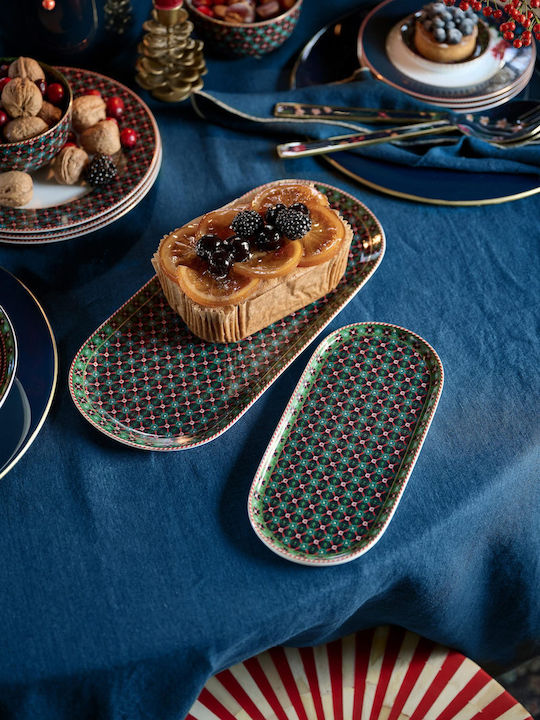 Pip Studio Μακροστενη Πιατελα Berry Blues Μπλε Σκουρο 25 X 12cm