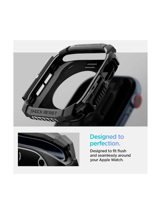 Spigen Rugged Armor Carcasă de Silicon în culoarea Negru pentru Apple Watch 10 (46 mm)