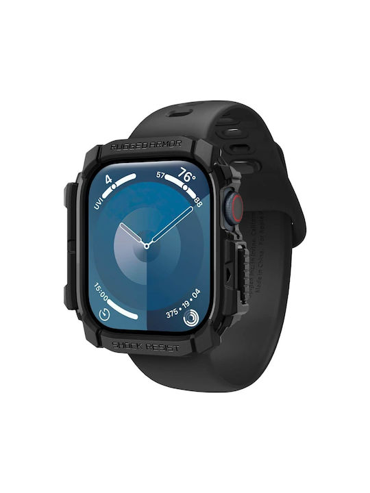 Spigen Rugged Armor Carcasă de Silicon în culoarea Negru pentru Apple Watch 10 (46 mm)