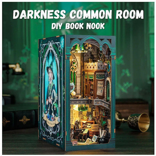 Cutebee Παιχνίδι Κατασκευών Ξύλινo Book Nook Kit Darkness Common Room DIY για Παιδιά 14+ Ετών